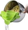 Kitchen Gizmo Snap N' Strain - Silicone Clip-On Colander, Heat Resistant Drainer for Vegetables and Pasta Noodles, Kitchen Gadgets for Bowl, Pots, and Pans - Essential Home Cooking Tools - Grey