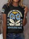 Women's Abolish ICE Print Round Neck T-Shirt