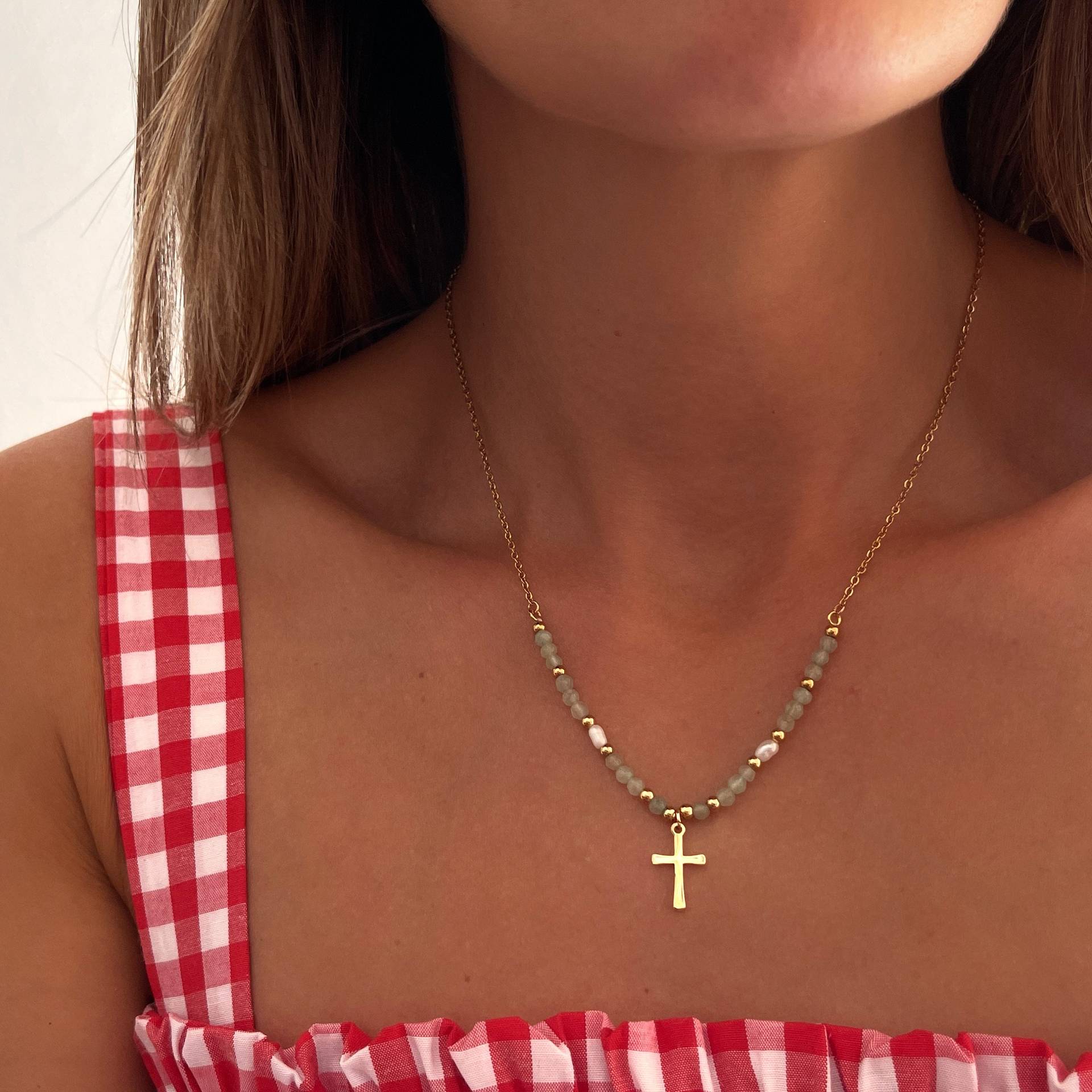 🔥 Letzter Tag Aktion: 49 % Rabatt 📿Perlenkreuz-Halskette – Das beste Geschenk🎁