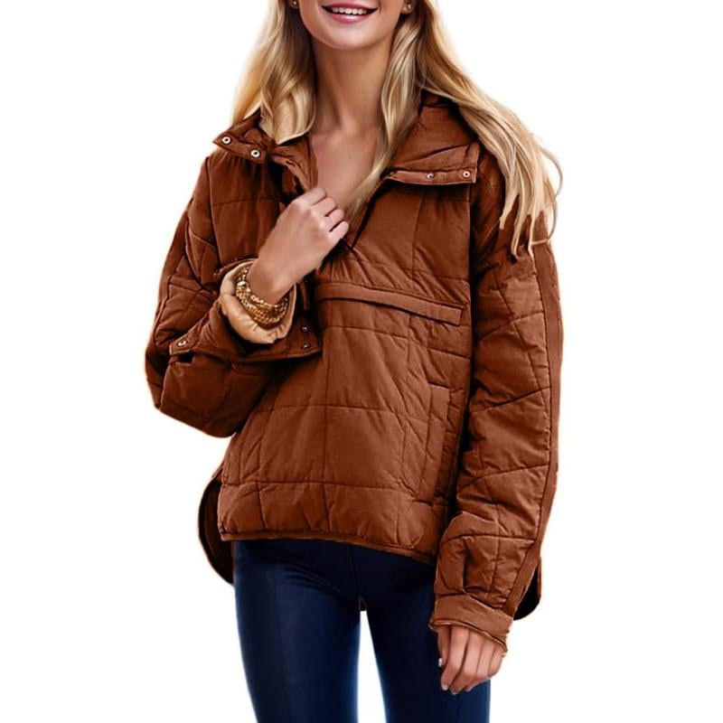 🍂KOSTENLOSEN VERSAND🔥Übergroße Pufferjacke mit Kapuze für Damen, gesteppt, leicht, warm, Winterpullover, gepolsterter Hoodies-Mantel