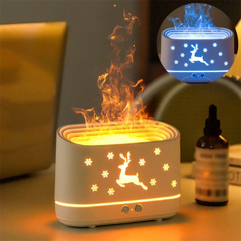 (🎄EARLY CHRISTMAS SALE - 50% OFF) 🎁Elk Flame Humidifier Lamp Christmas Home Decorations