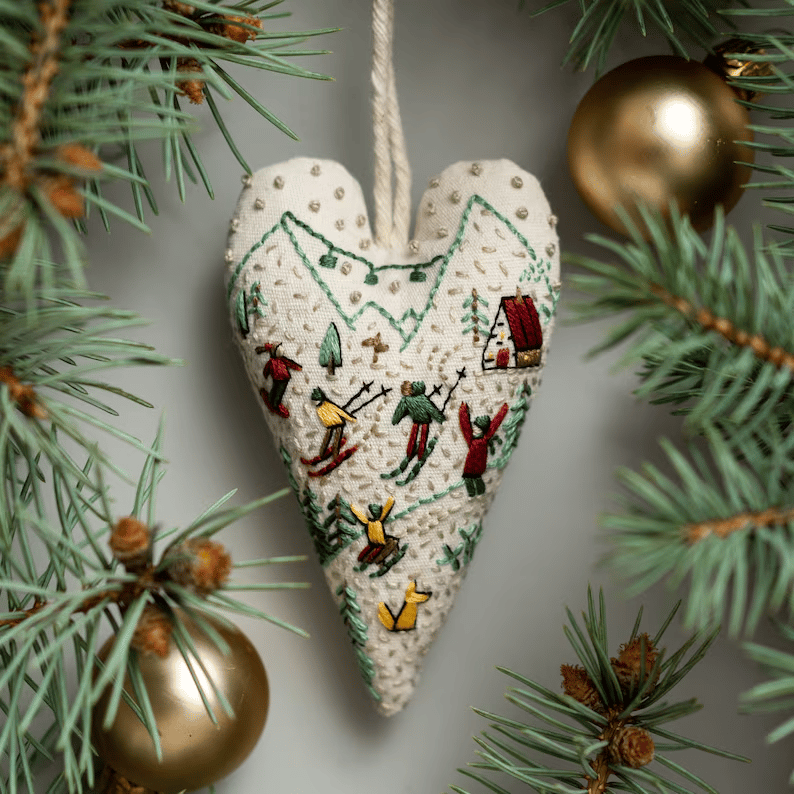 Heart Shaped Christmas Ornament Embroidery Kit👉[Allows beginners to easily create perfect projects]