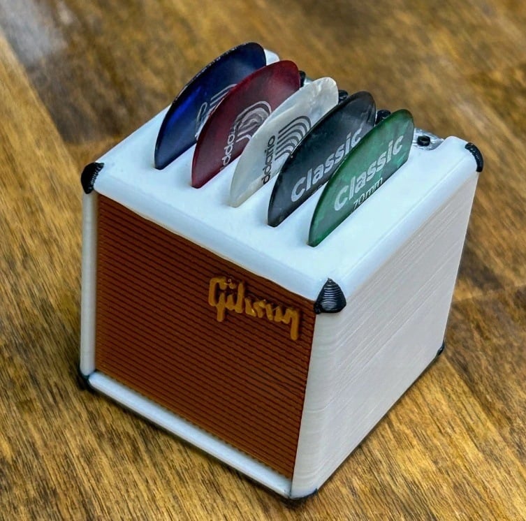 🔥Mini Guitar Amp Pick Holder – 3D Printed