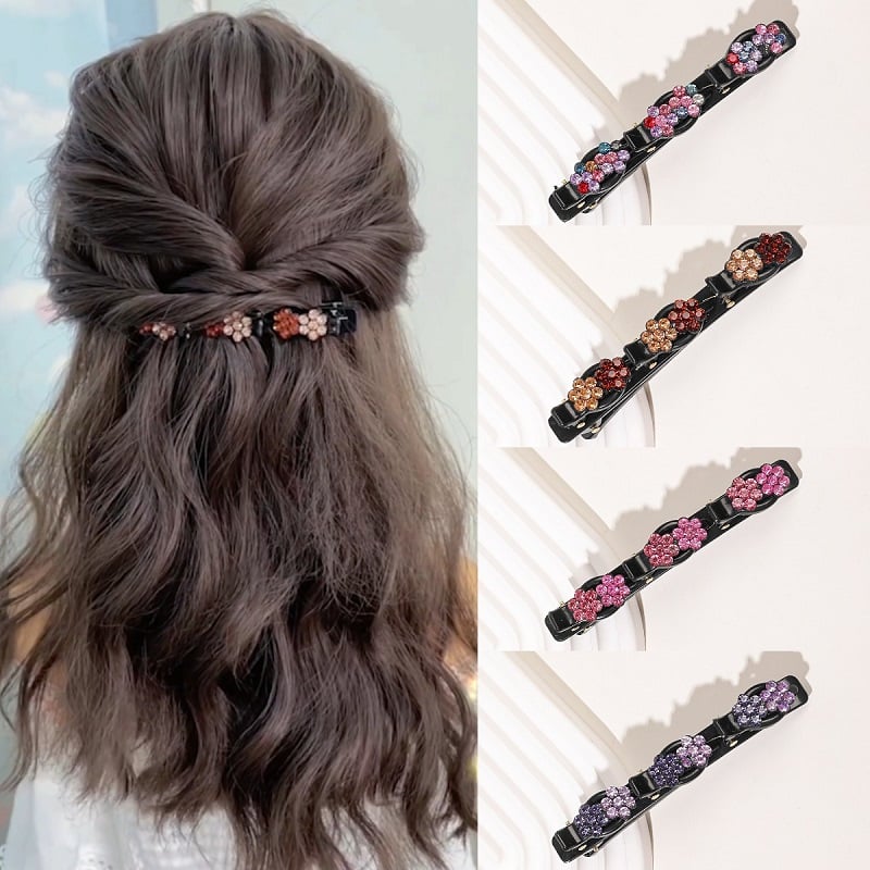 2023 New Sparkling Crystal Stone Braided Hair Clips