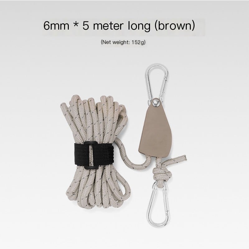 Portable Pulley Camping Rope - Adjustable Fix Tent High Strength Fast Release