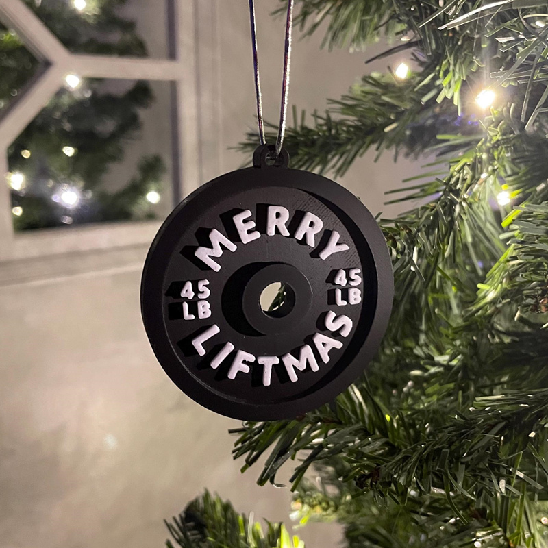 Funny 45 LB plate Christmas Ornament