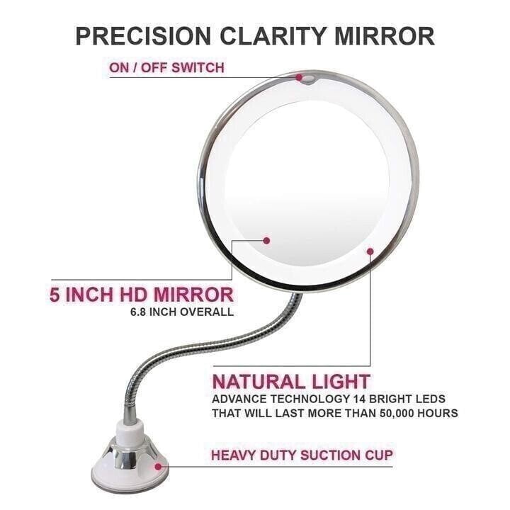 🔥Last Day Promotion 50% OFF🔥360° Flexible Light Up 10X Magnification Makeup Mirror