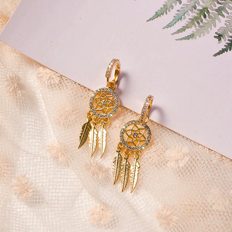 💖Valentine's Day Sale - 50%🎁 Dreamcatcher Golden Earrings