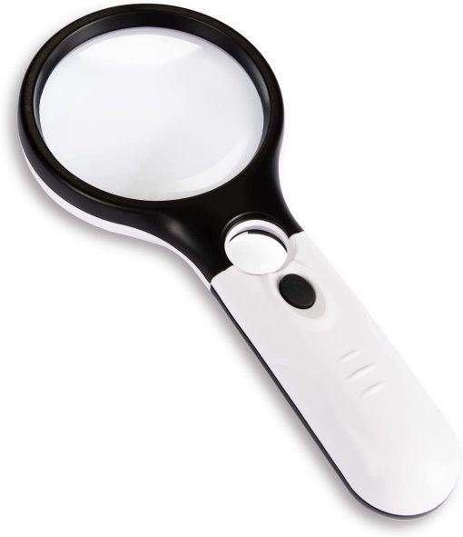 Handheld magnifying glass 3 LED lights 3X 20X HD lens