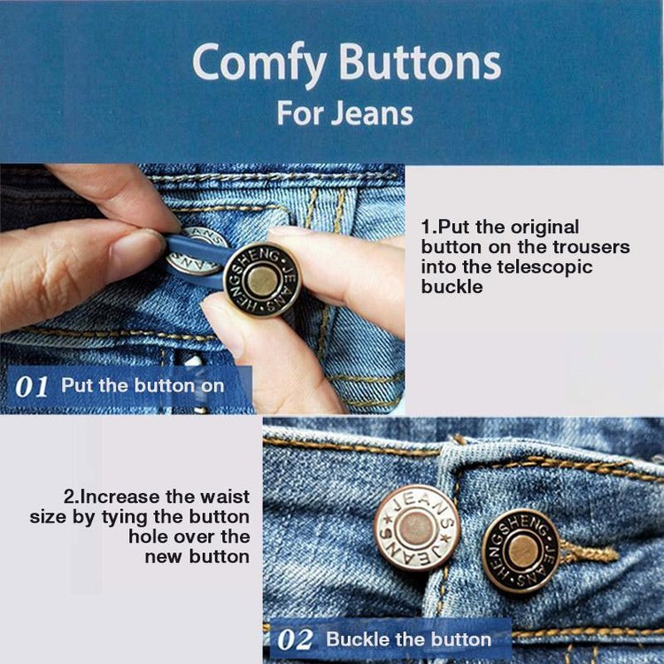 🎁🎁(Mother‘s Day Hot Sale - 50% OFF) Jeans Retractable Button（3PCS）