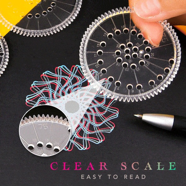 Christmas Hot Sale 48% OFF - Spiral Art Clear Gear Geometric Ruler(22PCS) - Buy 2 Get 1 Free NOW