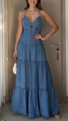 Ladies' Spaghetti Strap Hollow Splicing Loose Casual Jumpsuit