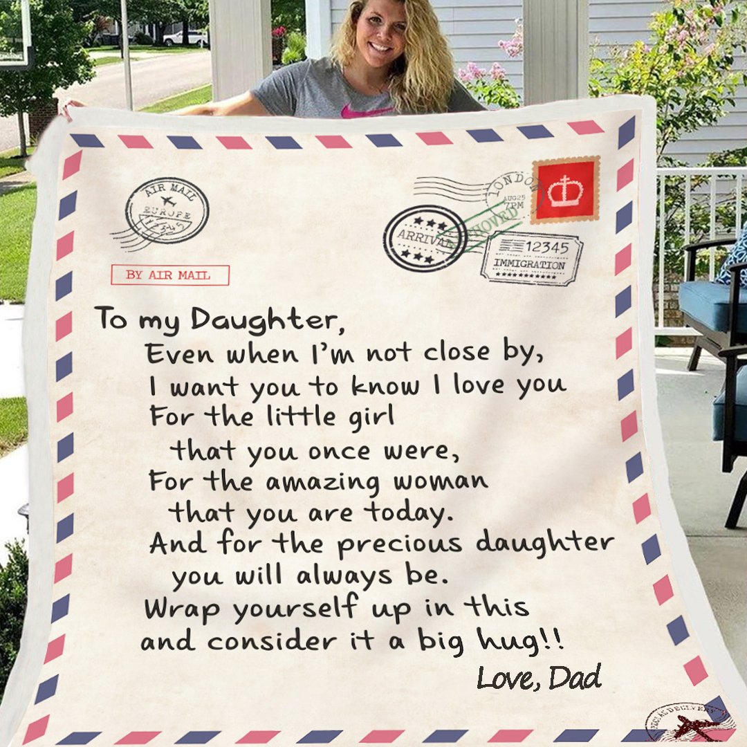 🎁Letter Blanket Gift- Sweet Words To My Daughter