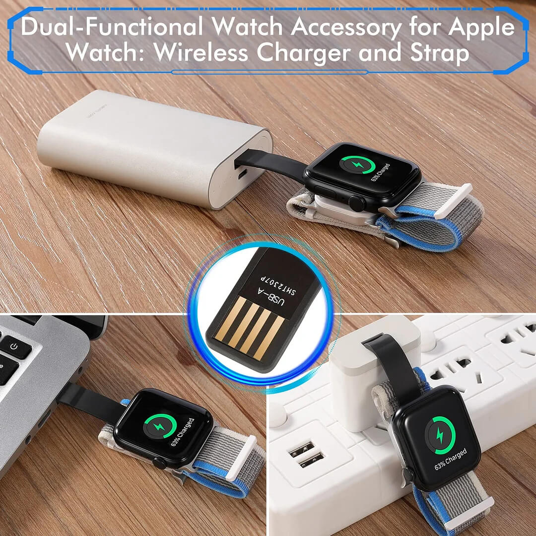 🔥LAST DAY SALE 50% OFF💕Suitable For Apple Wireless Charging Integrated Replacement Nylon Watch Strap