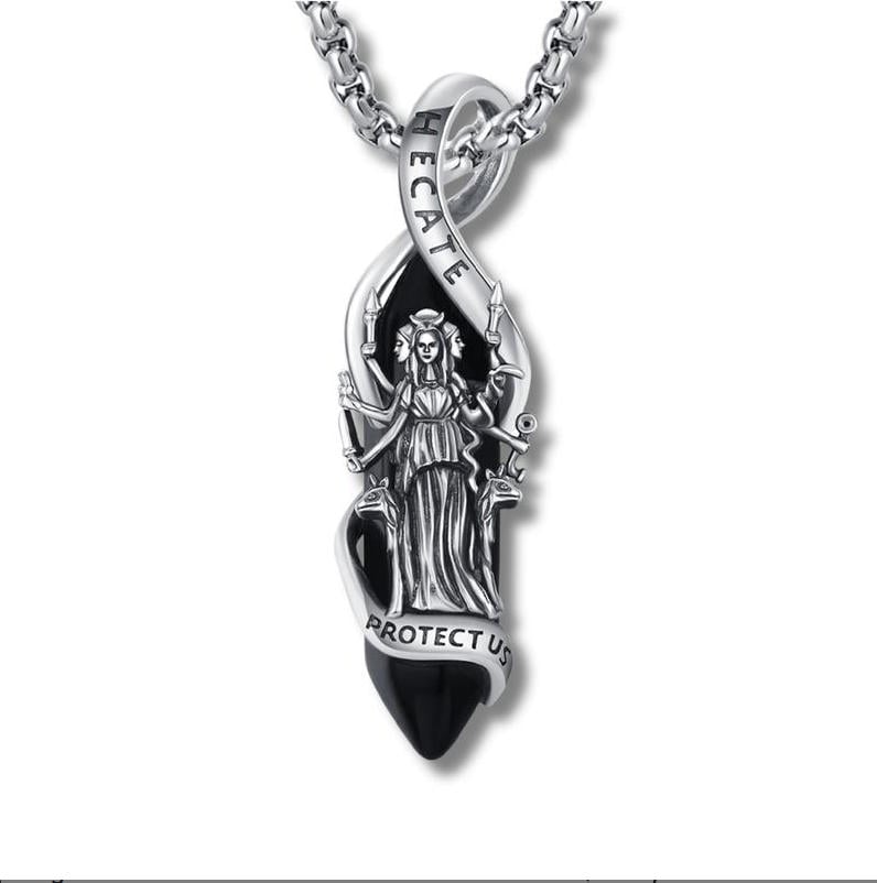 🎁BUY 2 GET 1 FREE🔮Handmade S925 Hecate Necklace:The Goddess of Magic Night and Witchcraft