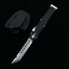OTF micro-tech black handle Halo 6 lever straight jump knife