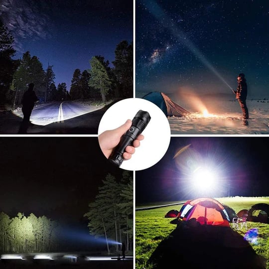 (🎅Christmas Hot Sale🔥🔥)LED Rechargeable Tactical Laser Flashlight 70000 High Lumens