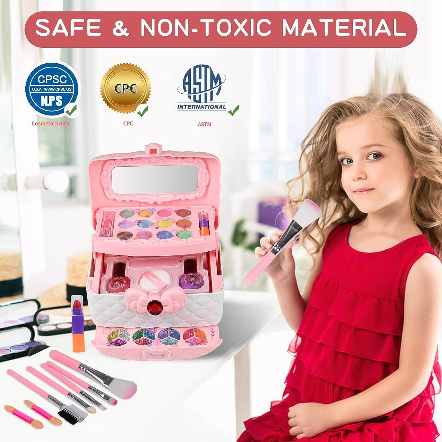 (🔥Last Day Promotion - 50%OFF) Kids Washable Makeup Beauty Kit - Buy 2 Get Extra 10% OFF & Free Shipping