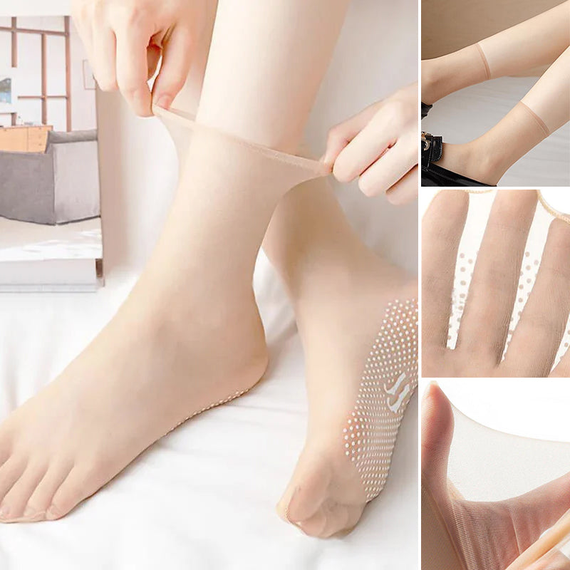 🎁Mother's Day Sale-Invisible, Slip-resistant Crystal Silk Socks