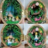 🎁Handmade - A Wonderful Bookstore Garden in a Hickory Shell, Buy 2 Get Free Shipping Today