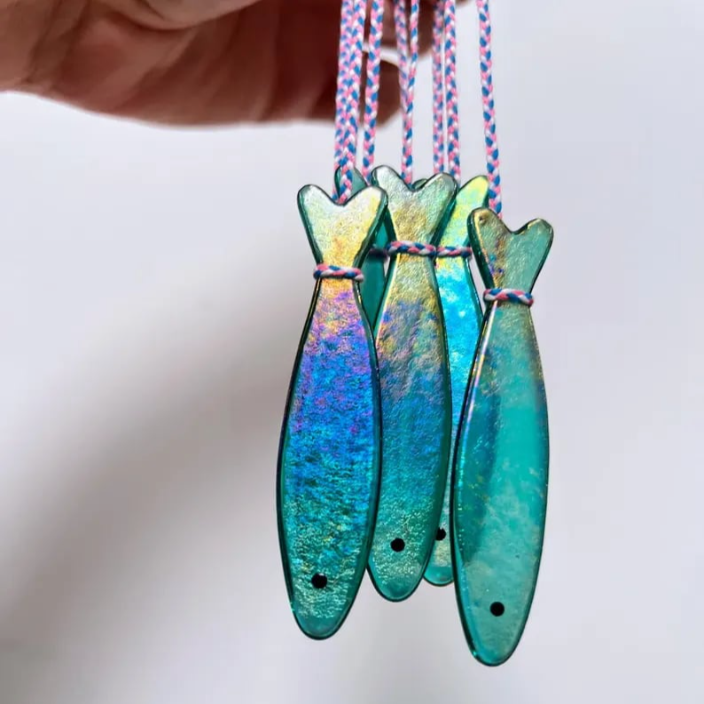 LAST DAY 49% OFF🐟️Handmade Stained Glass Sardine Suncatcher