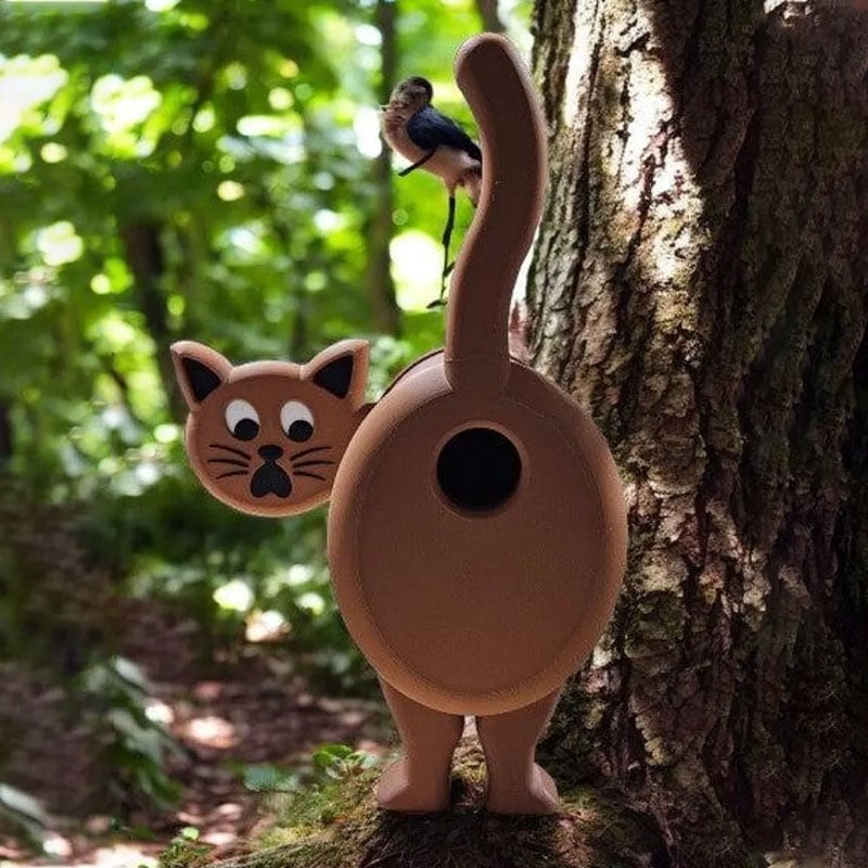 Comical Cat Birdhouse