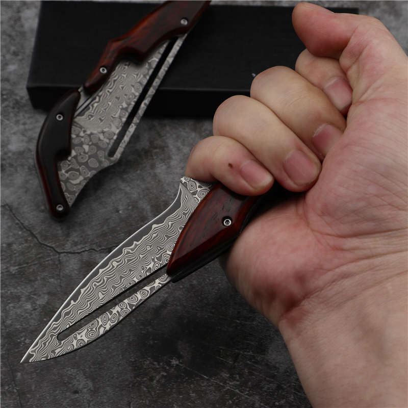 (🔥Last Day Promotion - 50%OFF) Damascus Outdoor Mechanical Folding Knife - Buy 2 Free Shipping