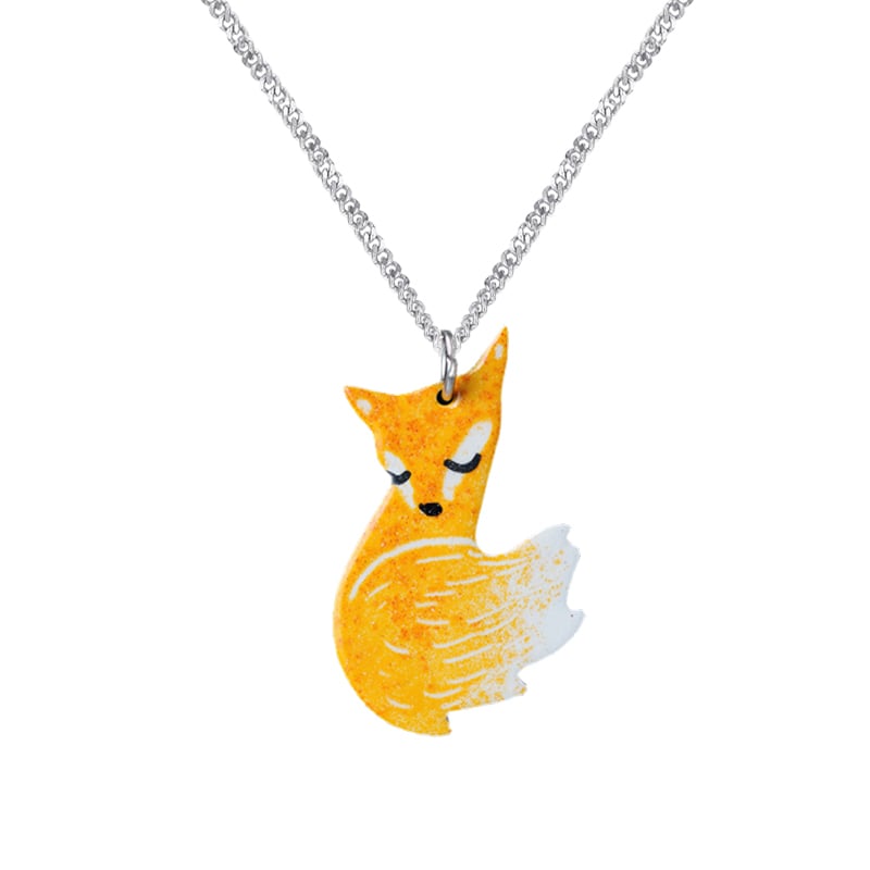 💝Valentine's Day💝 Gift🎁 Hand-painted Fox and Wolf Couple Hug Necklace (BUY 2 GET 15% OFF FREE SHIPPING)