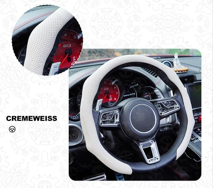 🔥Letzter Tag 49% RABATT🚗Atmungsaktiver Lenkradbezug aus Nappa-Leder, Modell 2025