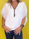 Women Chiffon Half-zip Short-sleeved Casual Shirt & Top
