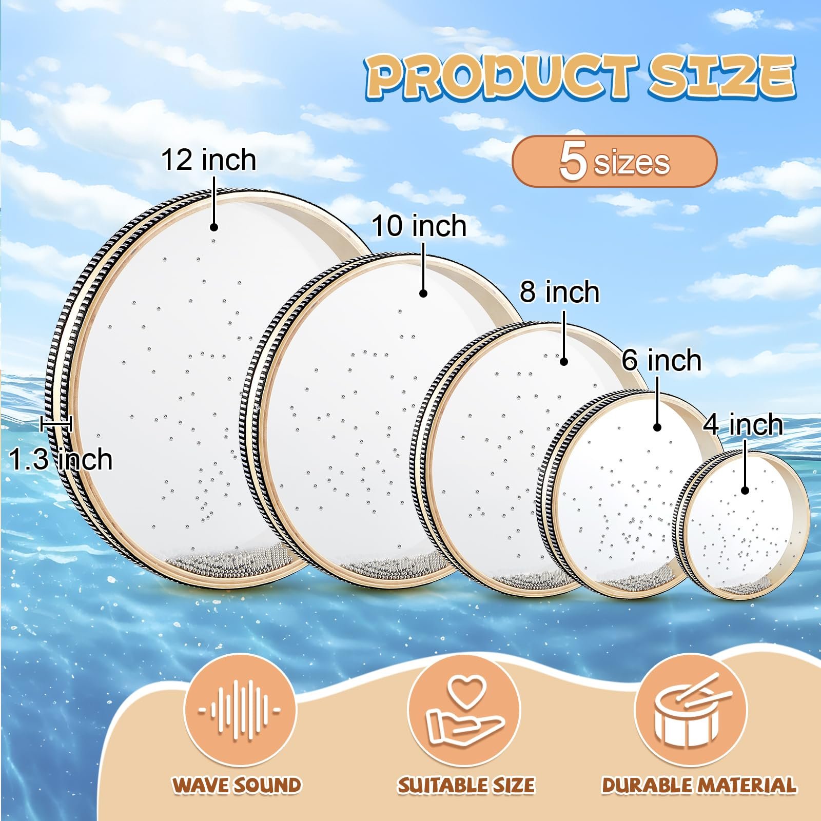 🔥Last Day 50% OFF - 4/6/8/10/12 Inch Ocean Drum