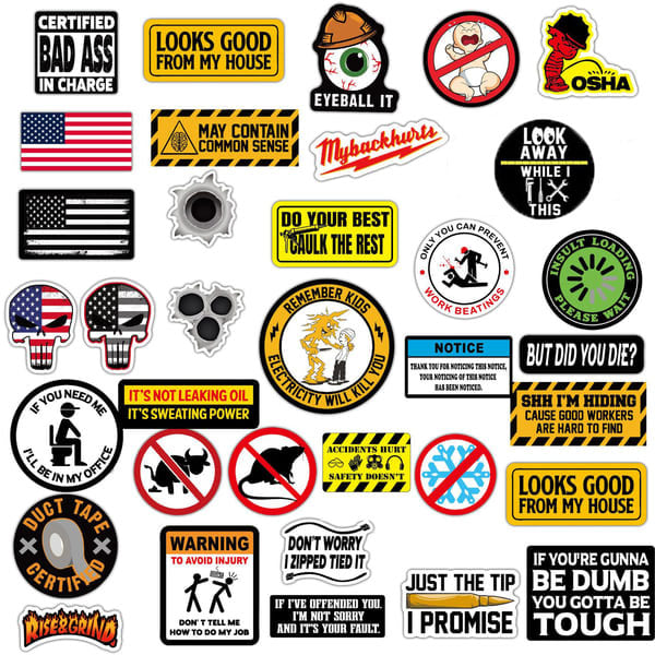 🔥2024 Hot Sale 🔥150pcs Hard Hat Stickers Pack(DIRTY) - Perfect for Helmets, Toolboxes..