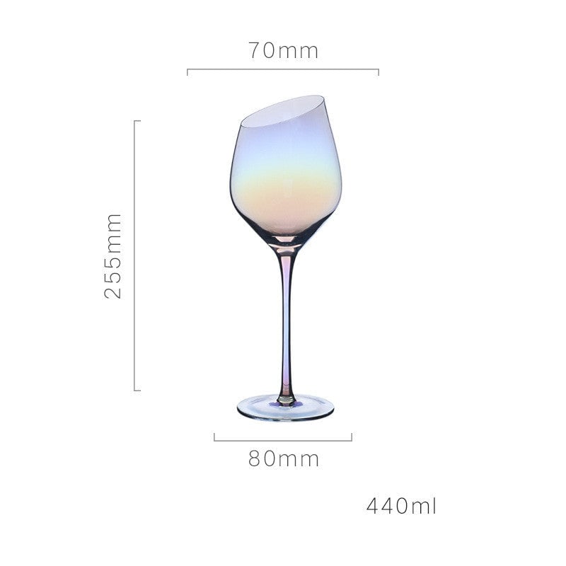 Rainbow Slanted Wine Glasses
