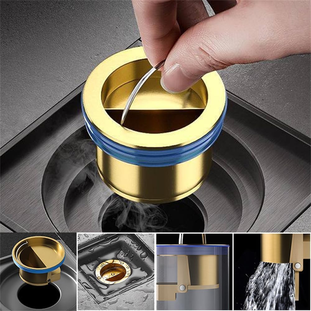 (🔥Last Day Promotion - 50% OFF)  Downspout Universal Brass Floor Drain Core Anti-Odor Deodorizer, Buy 3 Get 15% OFF & FREE SHIPPING