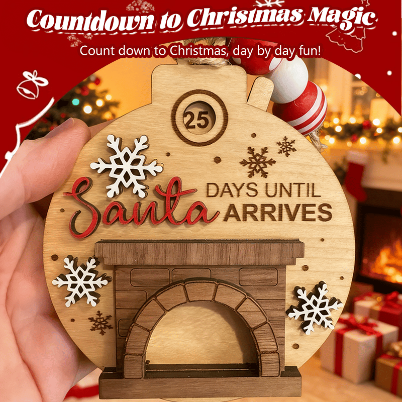 🎄TikTok Christmas Sale -70% OFF✨Christmas Countdown Ornament - Santa in Chimney with Snowflakes🎅