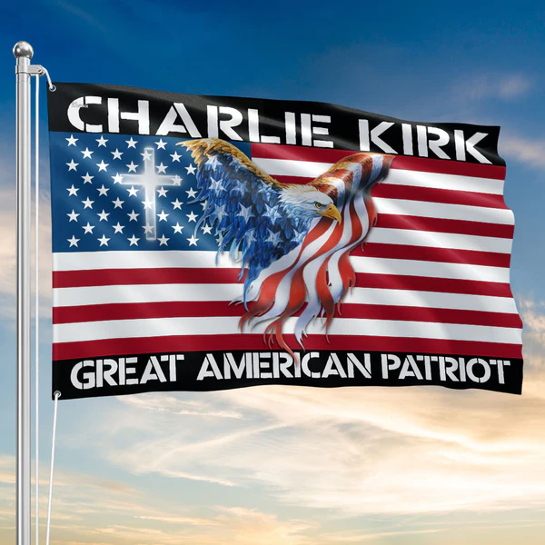 🔥Last Day 49% OFF🔴🔵⚪ - Charlie Kirk Freedom Great American Patriot Justice Memorial Patriotic Eagle US Grommet Flag