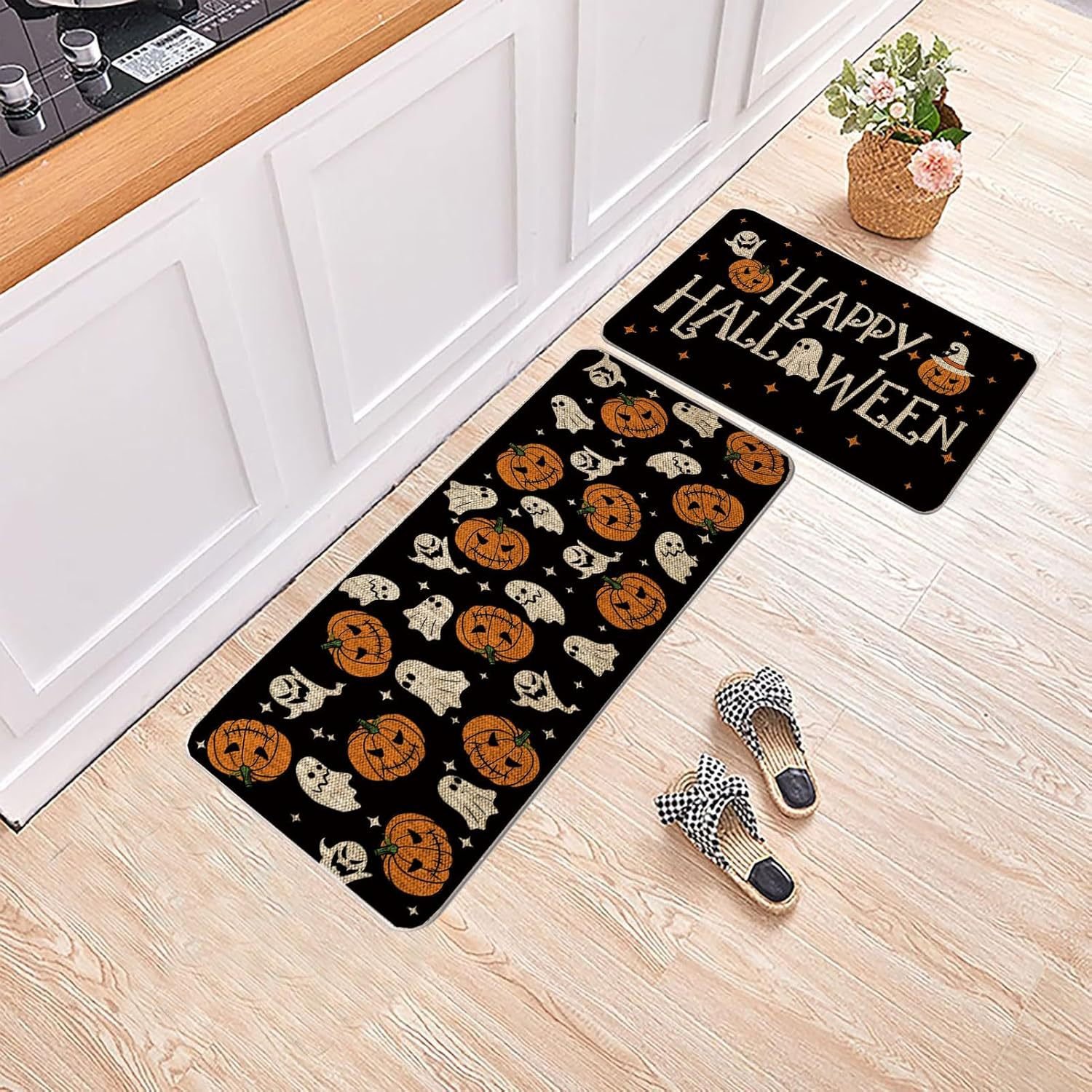 🎁TikTok Last Day Sale - 70% OFF🎉Halloween Kitchen Rugs Sets of 2🎃