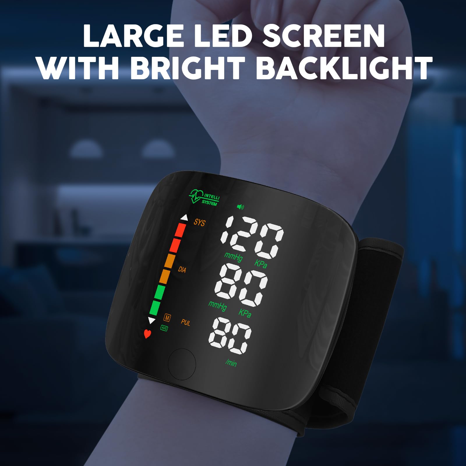 Wrist Blood Pressure Monitor Led Display, Touch Screen Wrist Blood Pressure Cuff