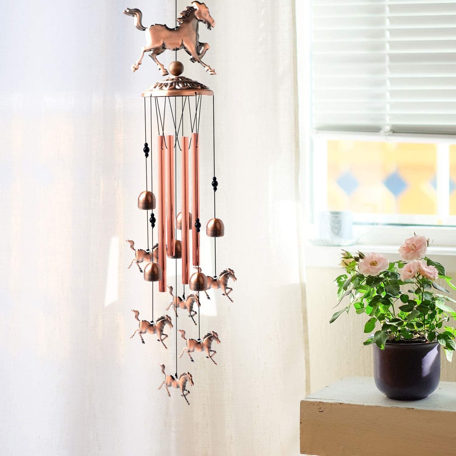 💥LAST DAY SALE 50% OFF💥Pure hand-made Copper Horse wind chimes⚡BUY 2 FREE SHIPPING