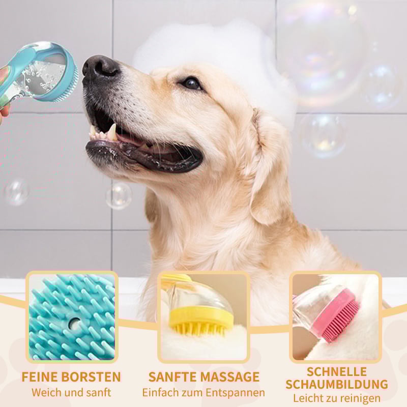 🔥Letzter Tag Verkauf 49% Rabatt🐶🐱2-in-1 Haustier-Badebürste (mit integriertem Seifen-Spender)