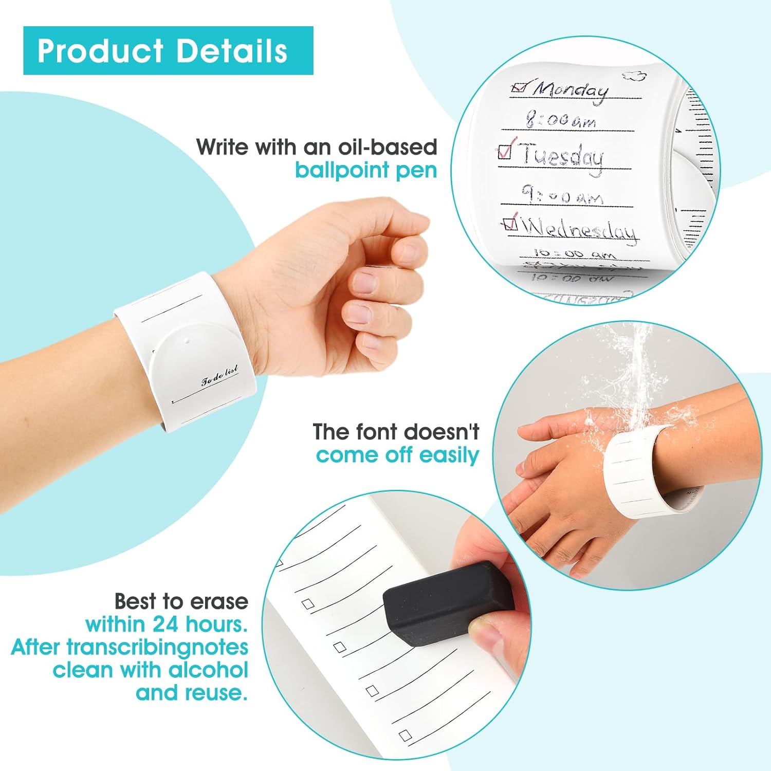 🔥Last Day Promotion 50% OFF🔥Reusable Erasable To Do List Silicone Wrist Band