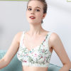Front Zipper Wireless Flower Bra