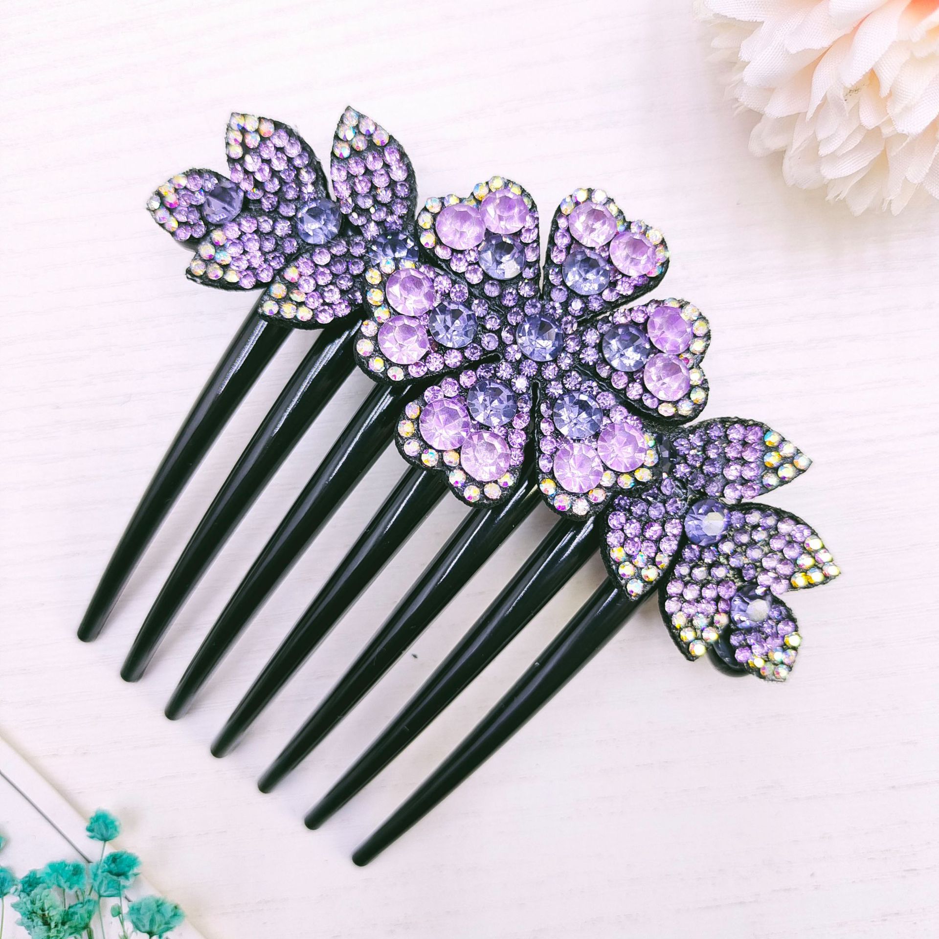 🎉Christmas Sale- 48% OFF⚡Vintage Rhinestones Flower Hair Comb