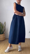 Women's V-neck Sleeveless Stitching A-line Casual Dress