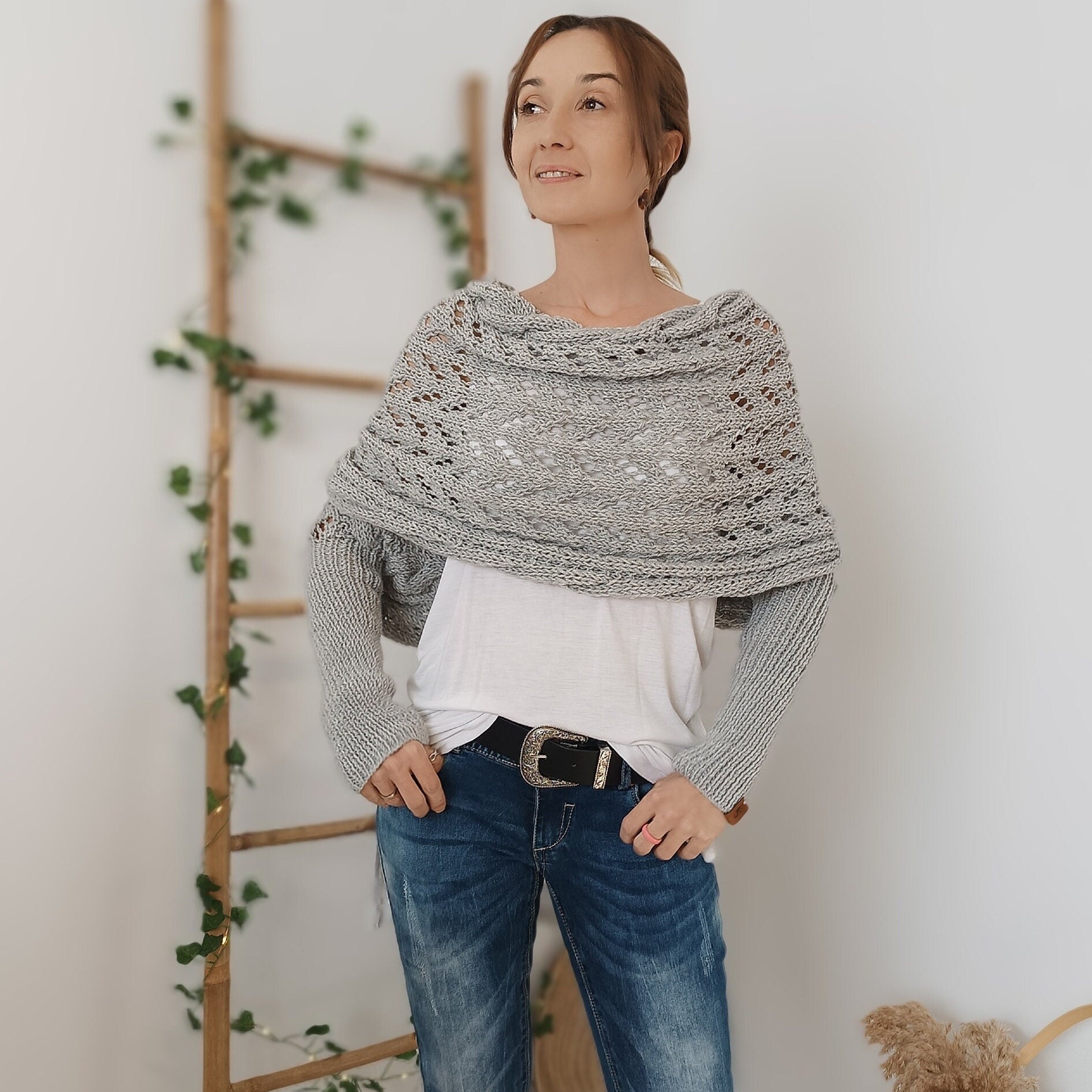 TikTok Last Day Promotion -72% OFF🎉Scarf With Sleeves, Knitted Cable Wrap