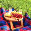 Wooden Outdoor Folding Picnic Table-With Glass Holder