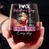 Personalized Couples Stemless Wine Glass
