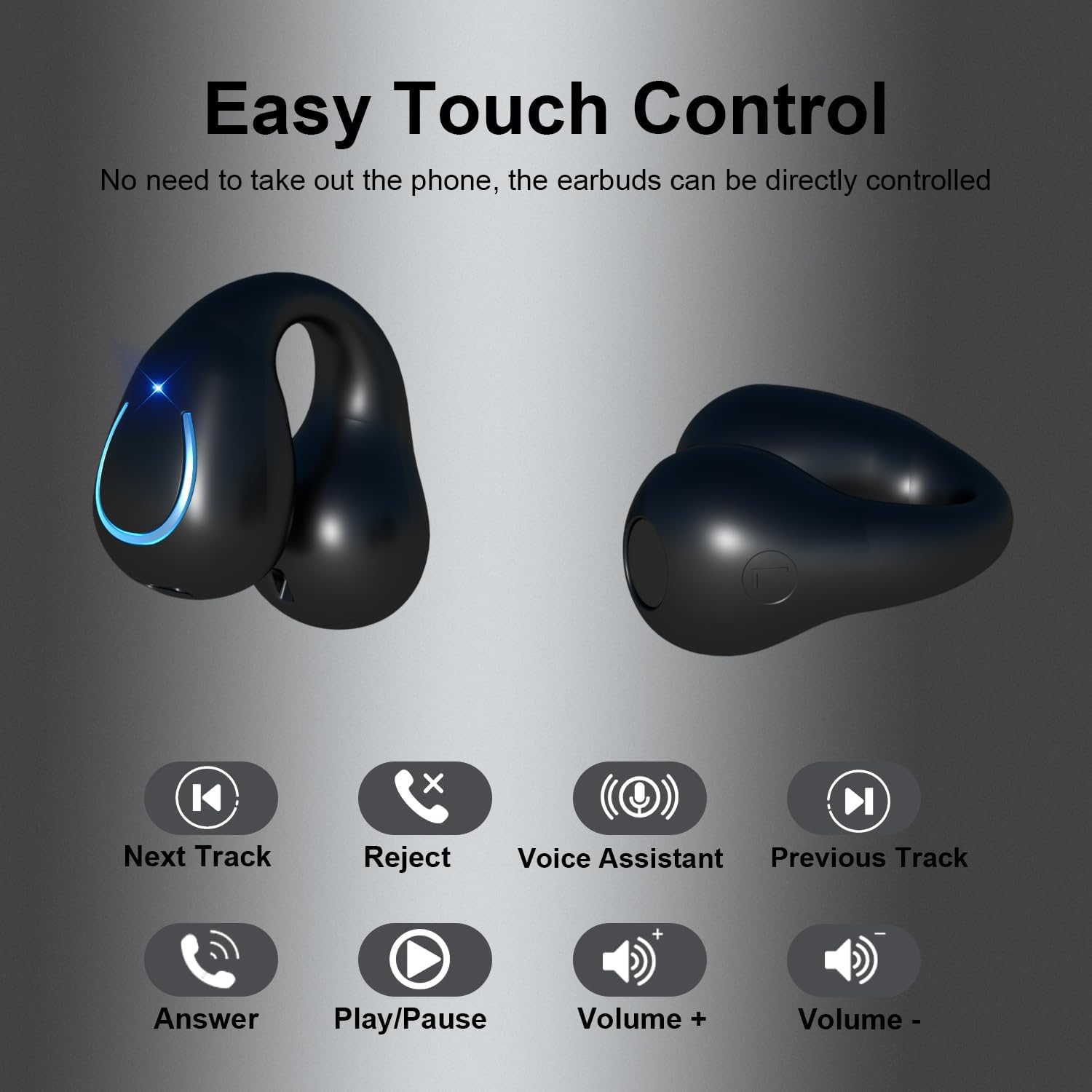 🔥Last Day Promotion 50% OFF💥-🎧Ear Clip Style Bluetooth Translation Headset With Touch Screen