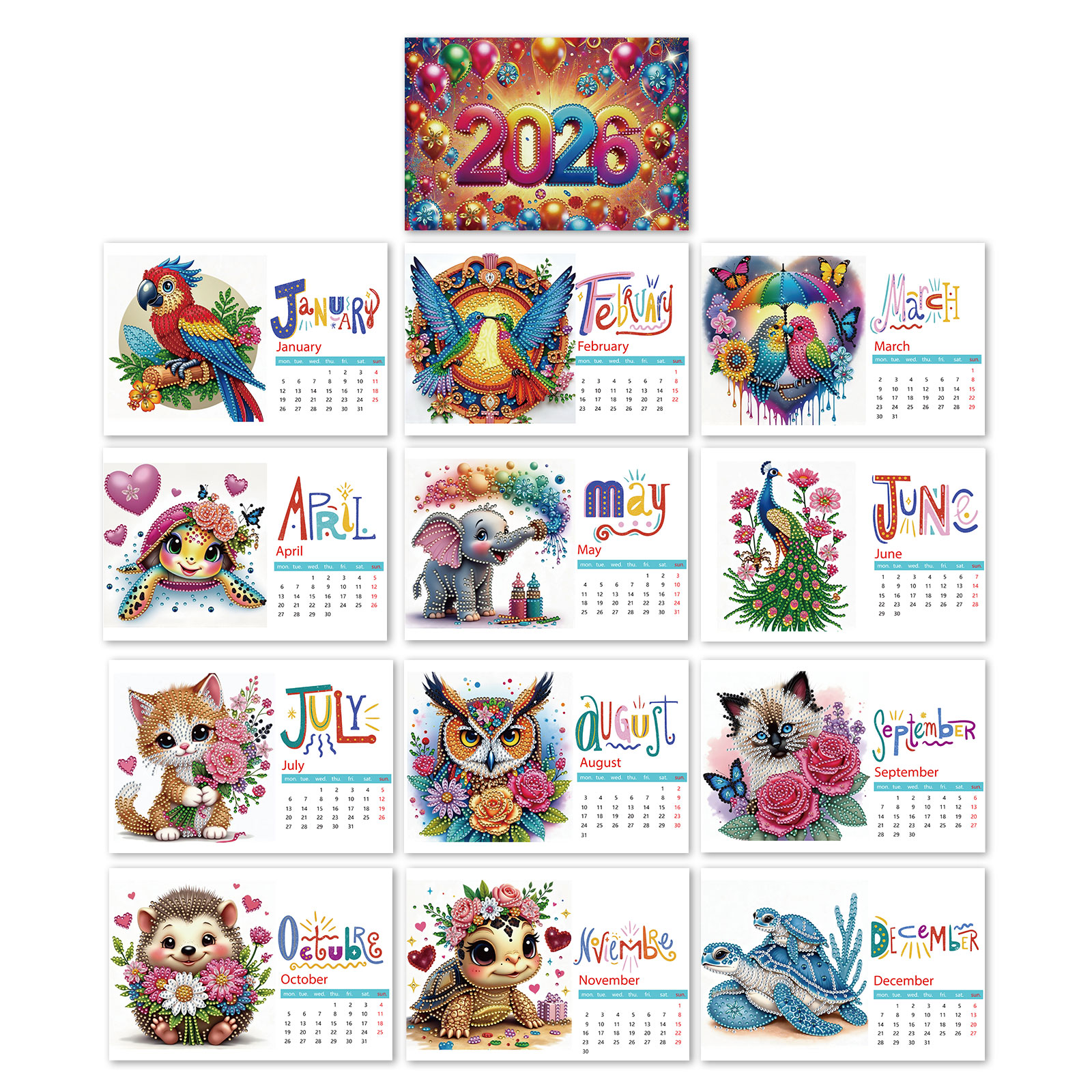 🔥Last Day Promotion 50% OFF🔥2026 DIY Special Shape Desktop Diamond Standing Calendar