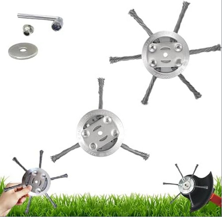 🔥 360° Wire Mowing Wheel – Tough on Weeds, Gentle on Your Lawn 🌱 | Fits Most Trimmers!
